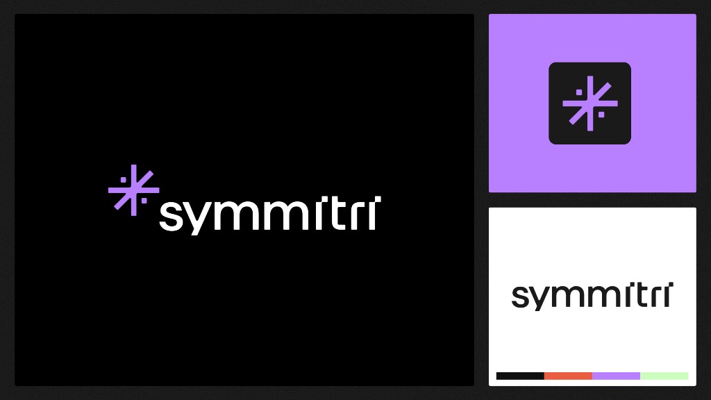 symmitri wordmark, app icon, and logotype lockup.